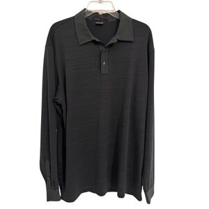 Nike Tiger Woods Collection Dri-FIT Long Sleeve Polo Shirt Mens Size L Black